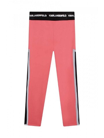 Dětské legíny Karl Lagerfeld růžová barva s potiskem