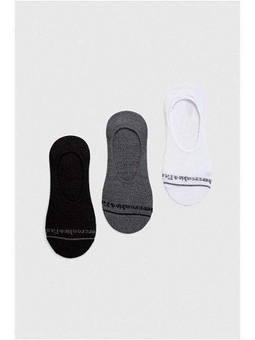 Ponožky Abercrombie & Fitch 3-pack pánské šedá barva