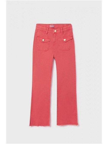 Dětské kalhoty Mayoral růžová barva hladké