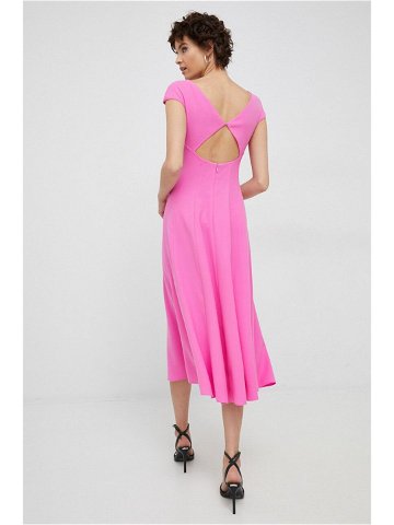 Šaty Emporio Armani růžová barva midi