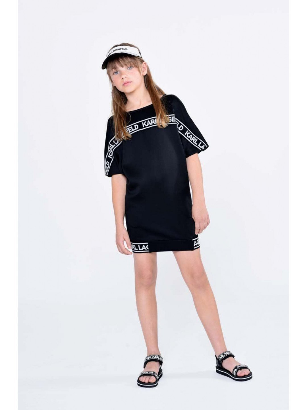 Dívčí šaty Karl Lagerfeld černá barva mini oversize