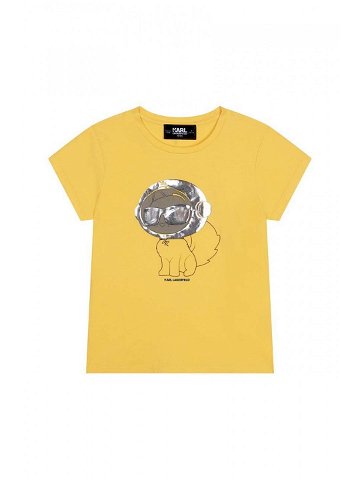 Dětské tričko Karl Lagerfeld žlutá barva