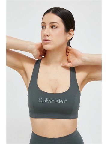 Sportovní podprsenka Calvin Klein Performance Essentials zelená barva