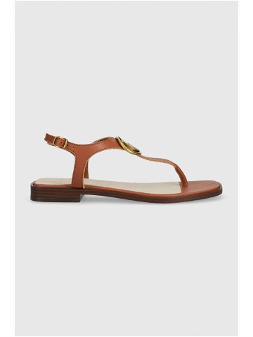 Kožené sandály Guess MIRY dámské hnědá barva FL6MRY LEA21