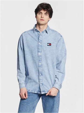 Tommy Jeans džínová košile Graphic Archive DM0DM15625 Modrá Relaxed Fit