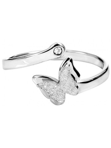 Troli Romantický ocelový prsten s motýlkem