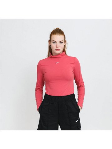 Nike Sportswear Essential Mock Long-Sleeve Top Pink